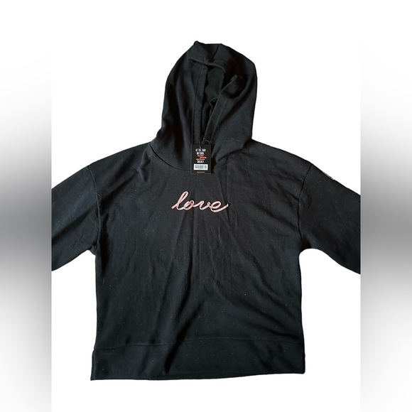 Bar Method Love Hoodie Black and Silver Glitter - Picture 3 of 5